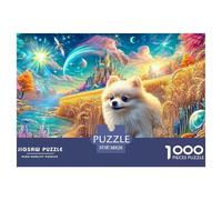 Pomeranian in A Magical, Colorful Landscape 1000-Piece Jigsaw Puzzle Fantasy Cute Pet - Brain Training for Adults & Kids 38x26cm/1000pcs