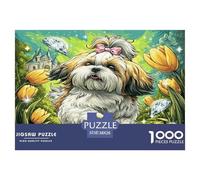 Pomeranian in Magical Forest Puzzle 1000 Piece Impossible Jigsaw Puzzles for Adults, Impossible Puzzle Family Activity Puzzles 38x26cm/1000pcs