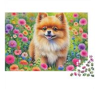 Pomeranian Jigsaw Puzzle Happy Puppy 1000 Pieces Thick Cardboard Eco-friendly for Adults 12 Mind Relaxation Puzzle 52x38cm/1000pcs