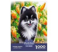 Pomeranian Jigsaw Puzzles for Adult Challenging Puzzle Games Difficult Challenges 1000 Piece Difficult Hard Jigsaw Puzzles for Man And Woman with Letters on Back 38x26cm/1000pcs