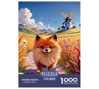 Pomeranian Jigsaw Puzzles Great Gift for Adults 1000 Pieces Fun Challenging Home Decors Cute Dog Jigsaw Puzzle for Women Men Adult 38x26cm/1000pcs