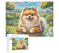 Pomeranian Jigsaw Puzzles Puzzle for Adults Kids. 500 Pieces Cute Pet Whimsical Challenge Toy Educational Game Home Decoration for Educational Games Gifts 500 PCS