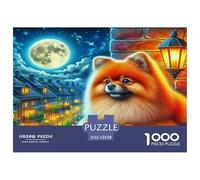 Pomeranian Jigsaw Puzzles Puzzles 1000 Pieces Challenging Puzzle Games 100% Recycled Cardboard Beautiful Decoration Puzzle Puzzle Game for The Whole for Women Puzzle for Adults 52x38cm/1000pcs