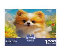 Pomeranian Jigsaw Puzzles Puzzles for Adults Kids. 1000 Piece Great Gifts Challenge Toy Educational Game Home Decoration for Adults& Kids Age 14 Years Up 38x26cm/1000pcs