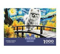 Pomeranian Jigsaw Puzzles Puzzles for Adults Kids. 1000 Piece Pet Dog Whimsical Challenge Toy Educational Game Home Decoration for Educational Games Gifts 70x50cm/1000pcs