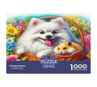 Pomeranian Jigsaw Puzzles Puzzles for Adults Kids. 1000 Pieces Great Gifts Challenge Toy Educational Game Home Decoration for Adults& Kids Age 14 Years Up 70x50cm/1000pcs