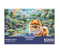 Pomeranian Jigsaw Puzzles Puzzles for Adults Kids. 1000 Pieces Pet Dog Great Gifts Challenge Toy Educational Game Home Decoration for Adults& Kids Age 14 Years Up 38x26cm/1000pcs