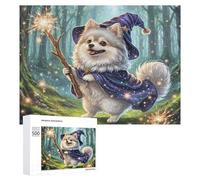 Pomeranian Jigsaw Puzzles Puzzles for Adults Kids. 500 Pieces Cute Pet Whimsical Challenge Toy Educational Games Home Decoration for Adults& Kids Age 14 Years Up 500 PCS