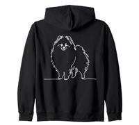 Pomeranian Line Art Pet Owner Zip Hoodie