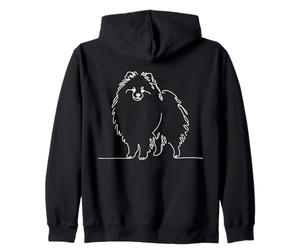 Pomeranian Line Art Pet Owner Zip Hoodie