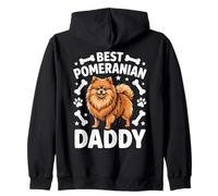 Pomeranian Lover Cute Pom Dog Owner Breeder Dad Daddy Father Zip Hoodie