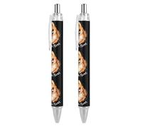 Pomeranian Mama Retractable Ballpoint Pen Black Ink Ball Point Pen Work Pens 2 PCS