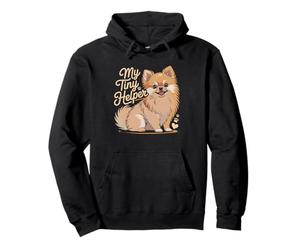 Pomeranian Mom Pom Yarn Ball Cozy Illustration Art Dog Pullover Hoodie