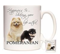 POMERANIAN MUG, Happiness Is Sharing Your Life with a Pomeranian Dog. Gift Mug for Birthdays, Easter, Christmas or any other celebration. Can Be Personalised