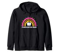 Pomeranian Mum Rainbow Pomeranian Lovers Women Girls Pom Mum Zip Hoodie