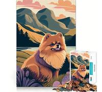 Pomeranian Nature Pom Pom 1000 Piece Jigsaw Puzzles for Adults Jigsaw Mind Puzzle Mind Calm Art Assembly Unique Gift (50x75cm)
