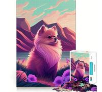 Pomeranian Nature Pom Pom 1000 Pieces Jigsaw Puzzles for Teenagers Solid Logic Toy Peaceful Fun Precision Cut Amazing Present (38x52cm)