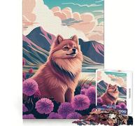 Pomeranian Nature Pom Pom Jigsaw Puzzle 1000 Piece for Teenagers Brain Workout Toy Serene Time Art Assembly Seasonal Gift (50x75cm)