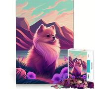 Pomeranian Nature Pom Pom Jigsaw Puzzles for Adults 1000 Pieces Clear Logic Toy Quiet Hobby Perfect Cut Stylish Gift (50x75cm)
