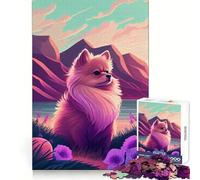 Pomeranian Nature Pom Pom Jigsaw Puzzles for Adults 1000 Pieces Clear Logic Toy Quiet Hobby Perfect Cut Stylish Gift (50x75cm)