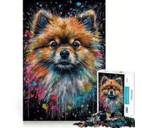 Pomeranian Painting 1000 Pieces Jigsaw Puzzles for Teenagers Improve Memory Mental Relax Sharp Edge Creative Gift (38x52cm)