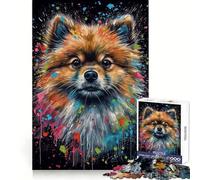 Pomeranian Painting Jigsaw Puzzles for Adults1000 Pieces Clear Logic Toy Leisure Time Perfect Cut Creative Gift (50x75cm)
