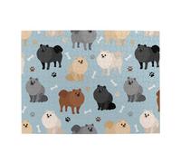Pomeranian Paws-prints And Dog Bones Adults 500 Pieces Puzzles-Jigsaw Wooden Puzzle for Adults Elderly