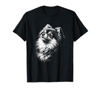 Pomeranian Portrait Black and White Dog Lover T-Shirt
