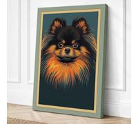 Pomeranian Portrait Modern Canvas Wall Art Print 24x16 Inch (61 x 41 cm)