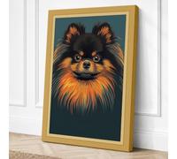 Pomeranian Portrait Modern Canvas Wall Art Print 24x16 Inch (61 x 41 cm)