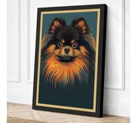 Pomeranian Portrait Modern Canvas Wall Art Print 36x24 Inch (91 x 61 cm)