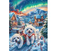 Pomeranian Puppies in Snowy Forest 300 Piece Complete Jigsaw Puzzle Set Teens Beginners Educational Challenge Puzzle Fans Group Play Anniversary Fathers Thick Cardboard 300 PCS