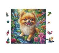Pomeranian Puppy 100-piece Jigsaw Puzzle Bundle Family Puzzle Lovers Brain Training Mindful Activity Spring Rigid Cardboard 28x28cm