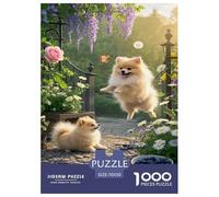Pomeranian Puppy Jigsaw Puzzle Adult And Children Educational Games Home Decoration Rainy Days Fun Activities Birthday Jumbo for Boys And Girls 70x50cm/1000pcs