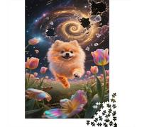 Pomeranian Puppy Jigsaw Puzzles 1000 Pieces Challenge Toy for Adults, Cosmos Nebula Impossible Jigsaw Puzzles 1000 Pieces Educational Games for Adults Or Families Pieces Gifts 1000pcs (75x50cm)