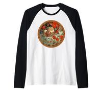 Pomeranian Samurai Dog Japanese Warrior Puppy Raglan Baseball Tee