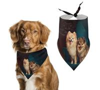 Pomeranian Sitting on A Chair Dog Bandanas Puppy Cat Kerchief Scarf Pet Triangle Bandana for Christmas