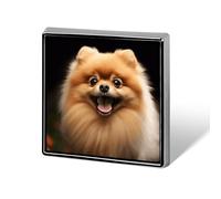 Pomeranian Square Badges Metal Memorial Pins Exquisite Button Badge Lapel Pins Fashion Square Brooch Crafts Gifts Clothes Decorative Pin for Adult Brooch