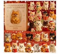 Pomeranian Sweet Wonderland Advent Calendar 2025, 24 Days Countdown Calendar with 2D Acrylic Cute Canine-Themed Treats & Toys, Cute Mini Dog Themed Ornaments for Men Women Dog Lovers