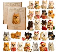 Pomeranian Sweet Wonderland Advent Calendar 2025,24 Days of Festive Surprises Dog Ornaments,2D Acrylic Cute Canine-Themed Treats & Toys,Celebrate Christmas Countdown Gift for Pomeranian Lovers (2pcs)