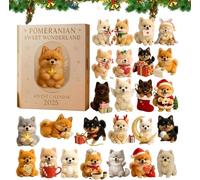 Pomeranian Sweet Wonderland Advent Calendar 2025,24Days 2D Acrylic Pomeranian Ornaments for Christmas Countdown,Cute Dog-Themed Christmas Decoration Set for Home Holiday Décor,for PomeranianLovers