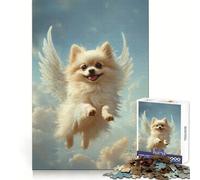 Pomeranian with Angel Wings 1000 Piece Jigsaw Puzzles for Teenagers Memory Boost Home Leisure Image Assembly Lovely Gift (50x75cm)