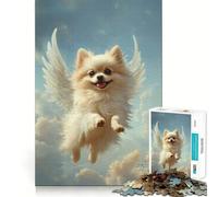 Pomeranian with Angel Wings 1000 Piece Jigsaw Puzzles for Teenagers Memory Boost Home Leisure Image Assembly Lovely Gift (50x75cm)
