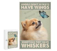 Pomeranian with Butterfly Angel Wings 1000 Piece Jigsaw Puzzle for Adults - Thoughtful Puzzle for Comfort and Relaxation, Beautiful Memorial Tribute for Dog Lovers, Finished Size 30 x 20 Inches