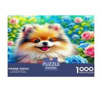 Pomeranian1000Pieces JigsawPuzzlesAnimal Dog KidsforAdult Colourful Brainteasing Age12+byth HomeDecoration Uncover The Puzzle 38x26cm/1000pcs