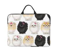 Pomeranians Pattern 14 Inch Printed Laptop Sleeve, 600d Oxford-Cloth Shockproof Laptop Case With Thickened Pearl Cotton,Waterproof Portable Laptop Handbag Cover