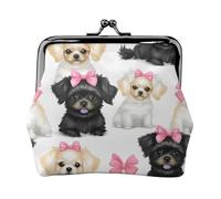 Pomeranians Pattern Coin Purses, Small Card Case Wallet For Men Women For Shopping And Casual Outings, Black, One Size, Art Deco