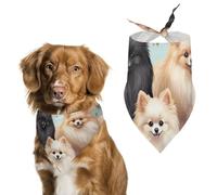 Pomeranians Pattern Dog Bandanas Adjustable Bib Party Pet Decorations Cute Dog Triangle Scarfs for Small Medium Puppy Cat Costume Accessory