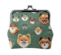 Pomeranians Pattern print Coin Purse, Mini Change Purse for Women Small Coin Purse for Credit Card ID Key, Black, One Size, Vintage