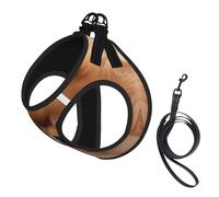 Pomeranians Pattern Print Dog Harness with Leash Set with Thickened Padded Vest for Extra-Small/Small Medium Dogs